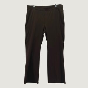 George Pants Womens 2X 18W-20W Brown Pull On Stretch Knit Straight Leg Casual